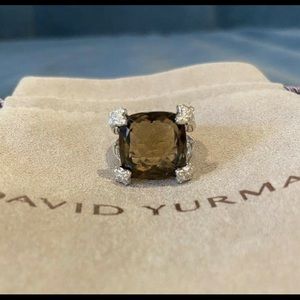 David Yurman Ring Smoky Quartz & Diamond 15mm